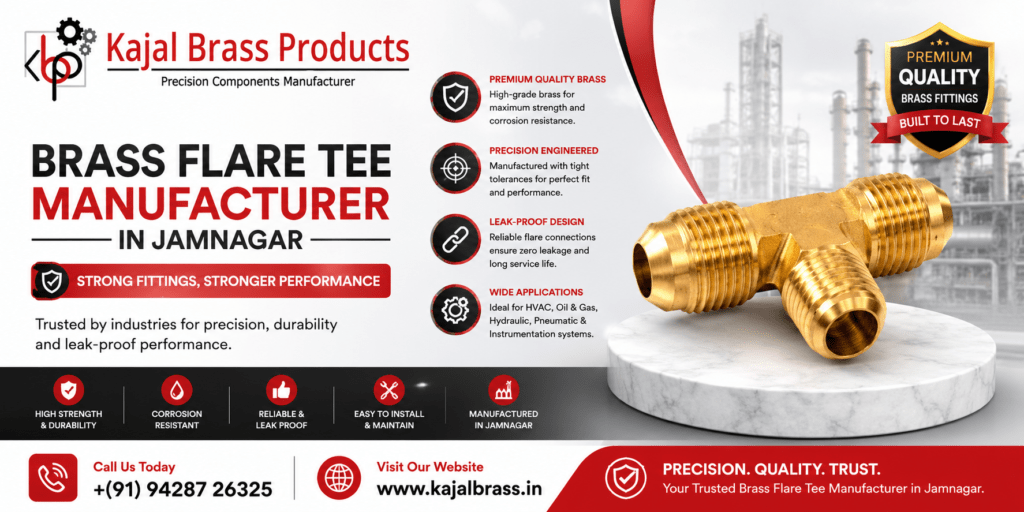 Brass Flare Tee Manufacturer in Jamnagar